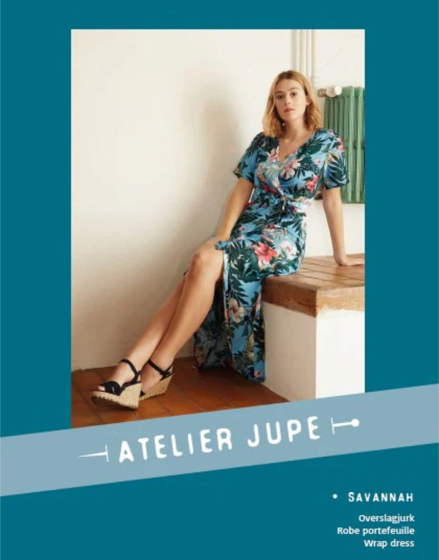 Savannah Wrap Dress Sewing Pattern, Atelier Jupe