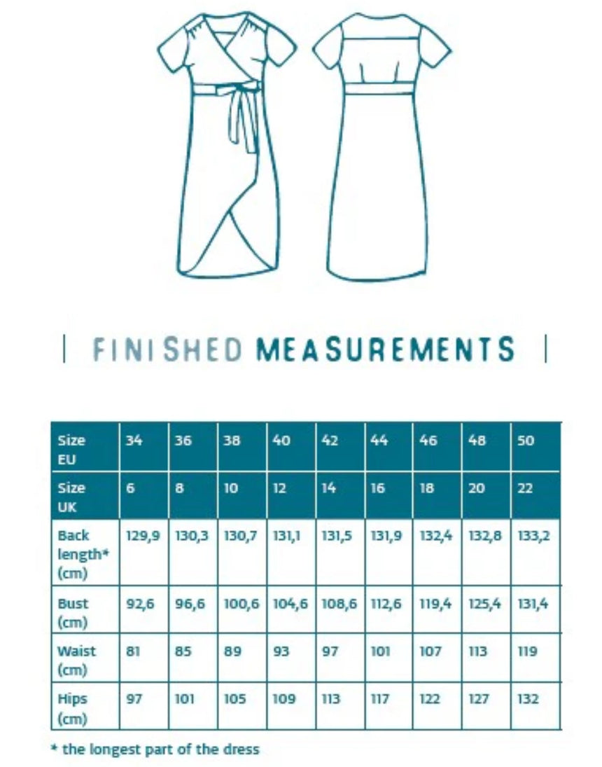 Savannah Wrap Dress Sewing Pattern, Atelier Jupe