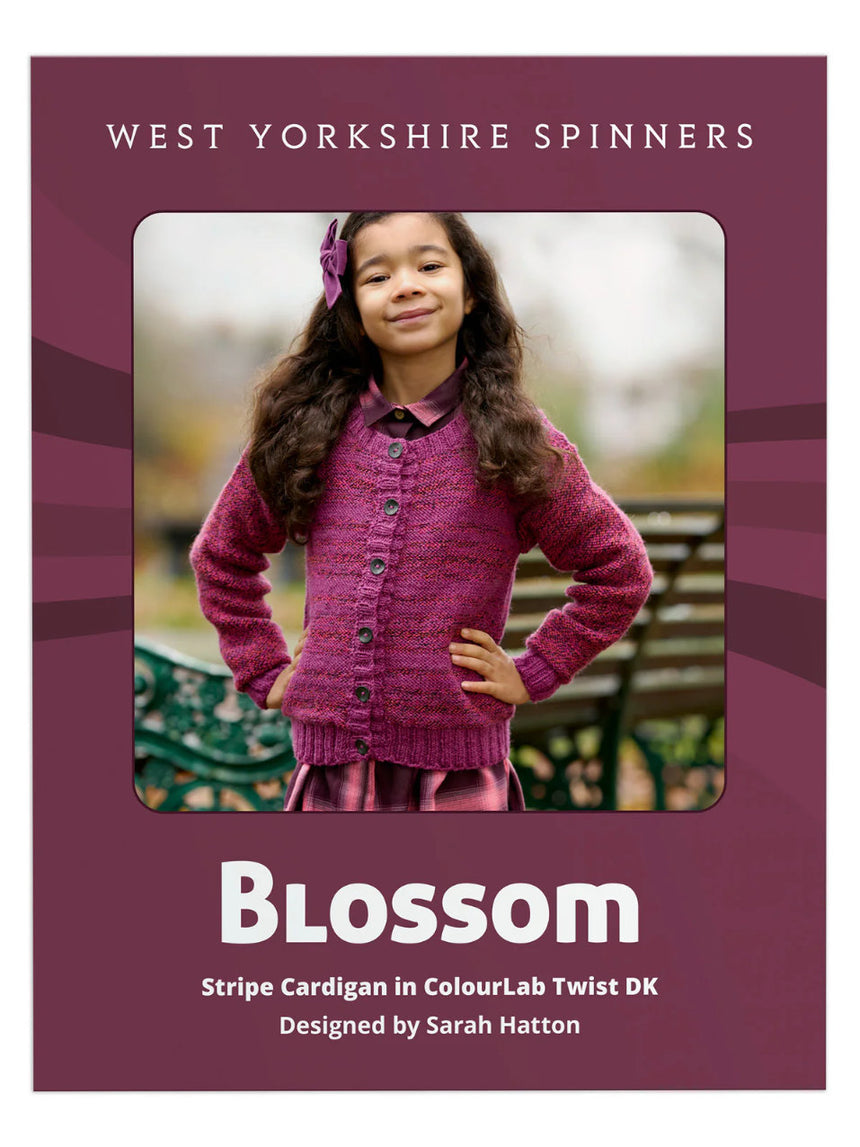 Blossom Stripe Cardigan Knitting Pattern for ColourLab Twist DK Yarn