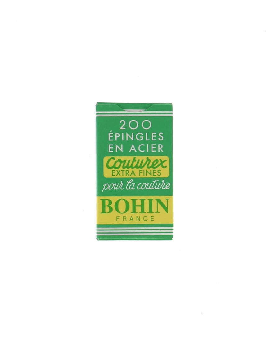 Bohin Couturex Extra Fine Sewing Pins, Green & Yellow Box