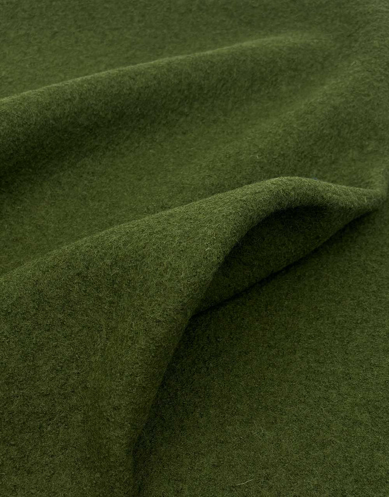 Green 100% Boiled Wool Fabric
