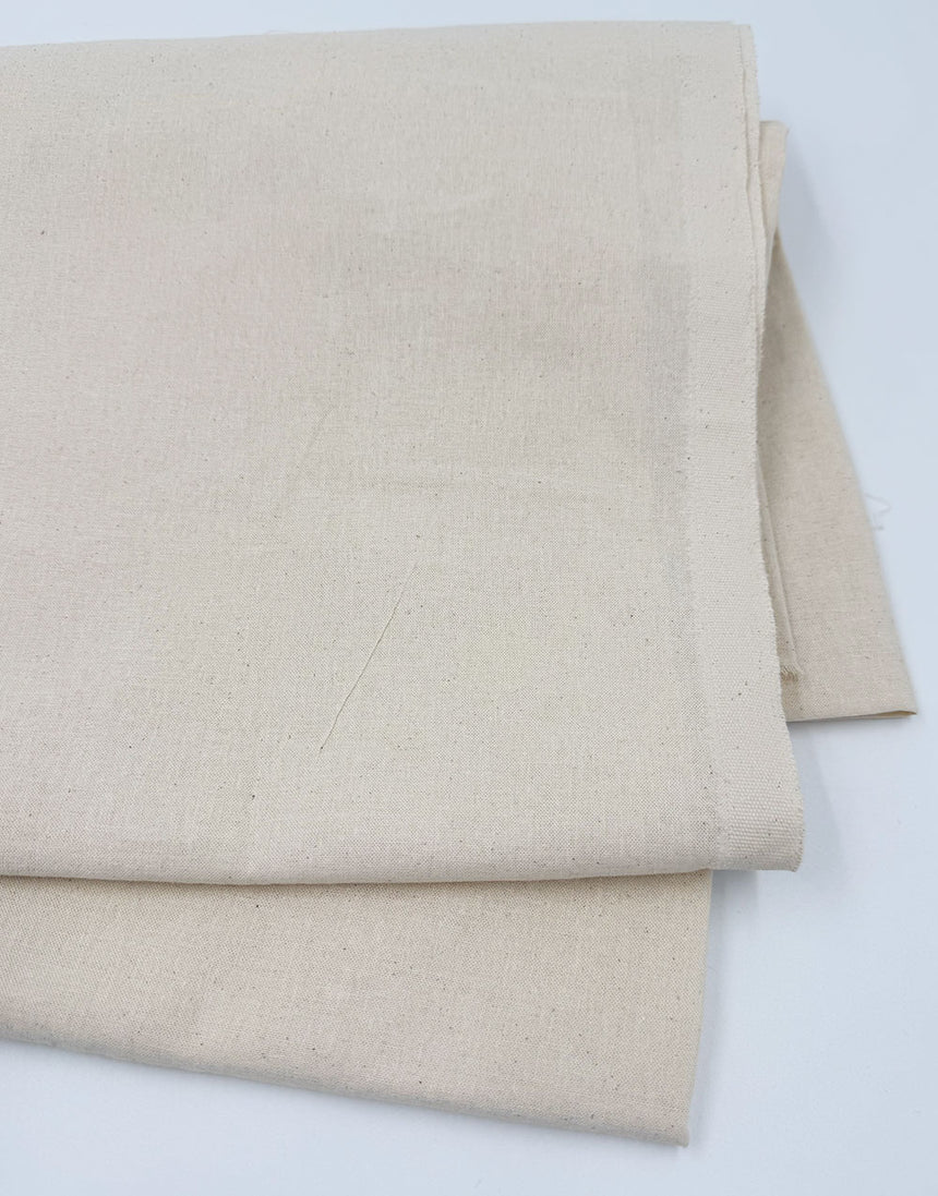 Natural Cotton Calico Fabric, Heavy Weight