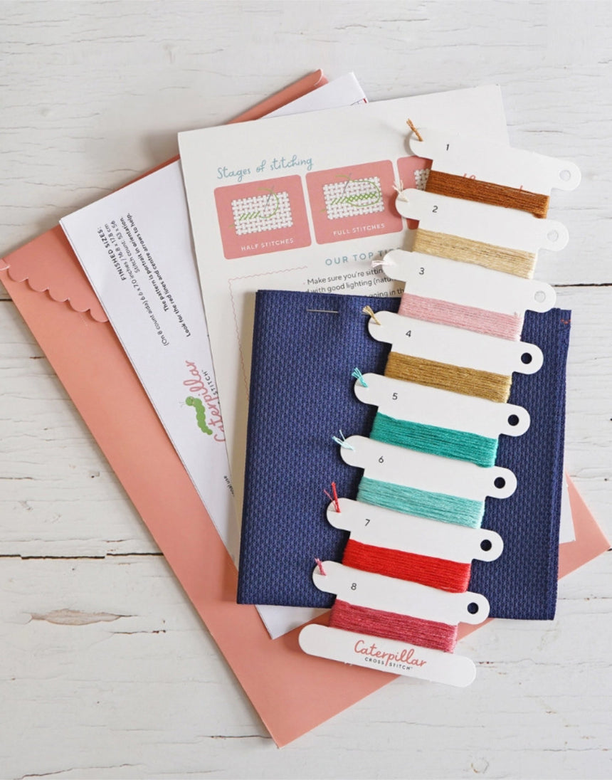 Believe in Magic Christmas Cross Stitch Kit, Caterpillar Cross Stitch