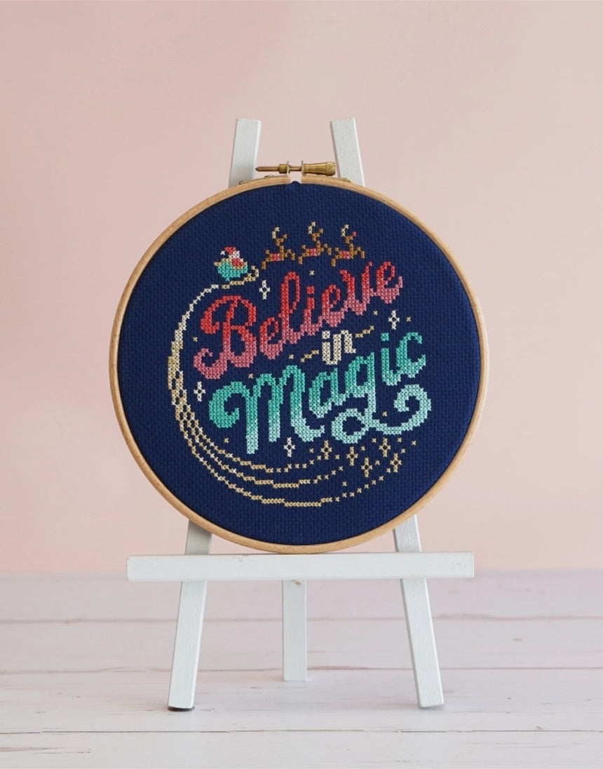 Believe in Magic Christmas Cross Stitch Kit, Caterpillar Cross Stitch