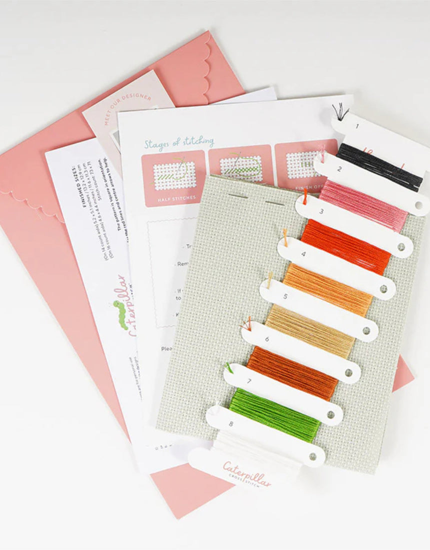 Woodland Whimsies Cross Stitch Kit, Caterpillar Cross Stitch