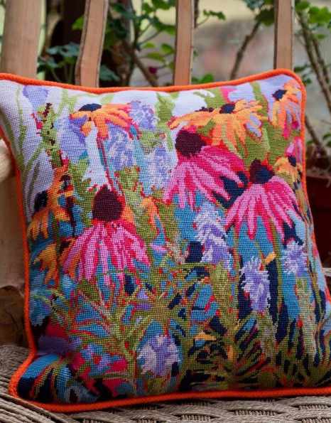 Pink Daisies Tapestry Kit, Celia Lewis