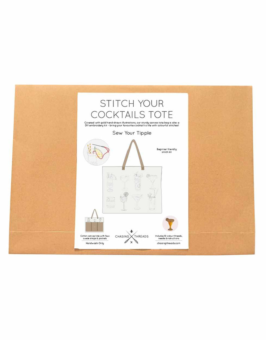 Stitch Your Cocktails Tote Bag, Chasing Threads