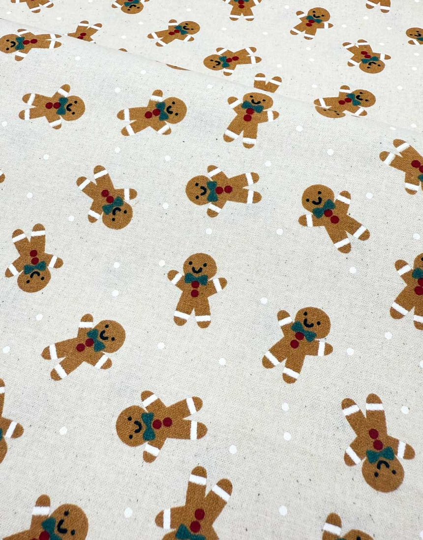 Gingerbread Men Christmas Cotton Fabric