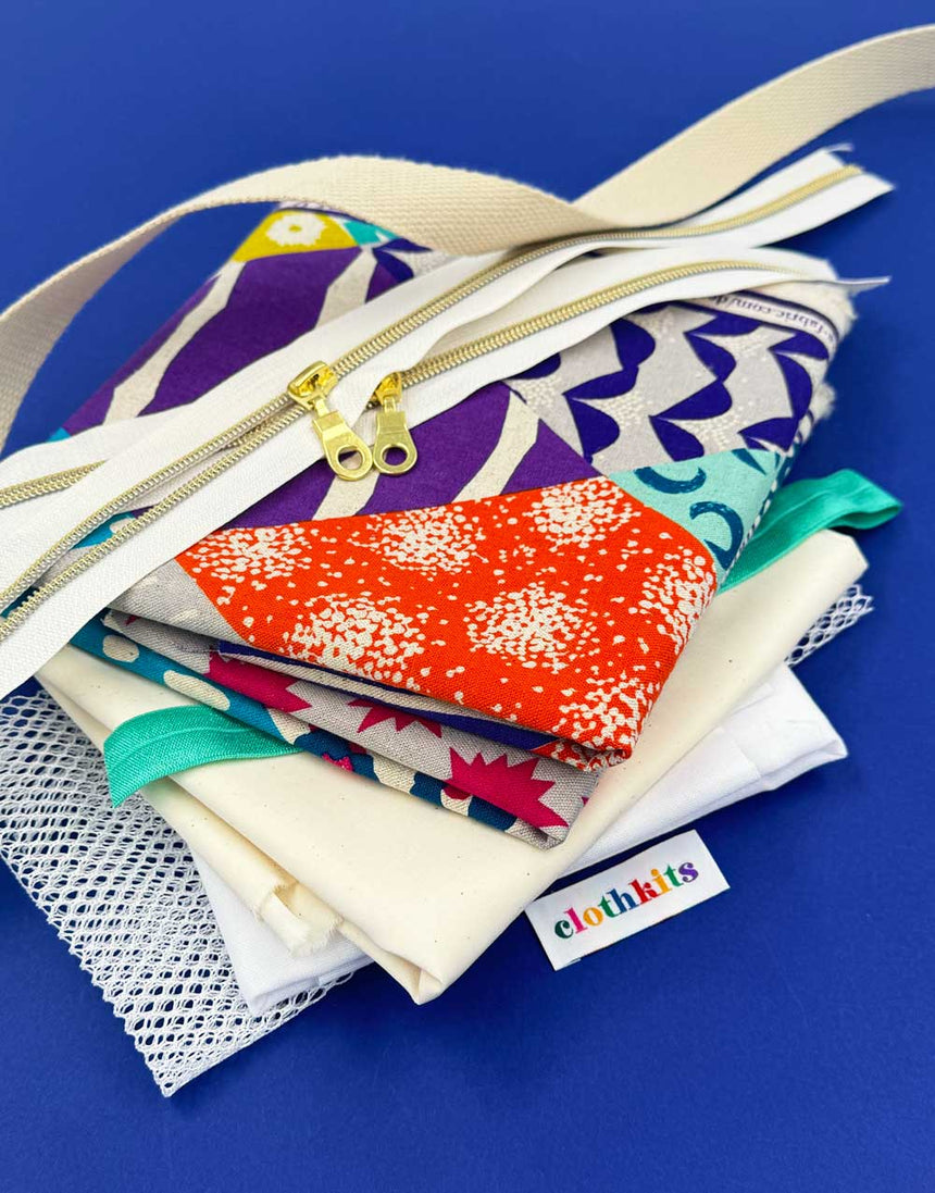 Quarry Tote Bag Making Kit in Echino Rhombus Canvas, Noodlehead