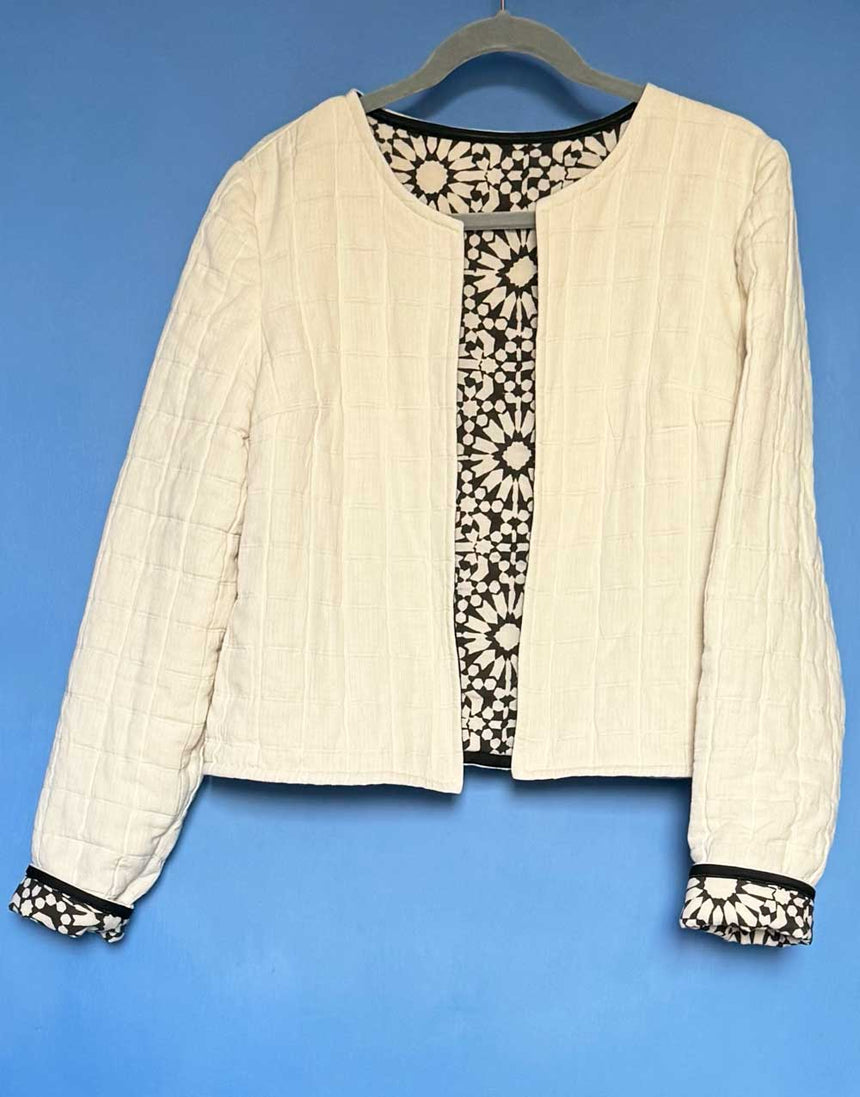 Clothkits® Reversible Boxy Jacket Kit - Quilted Cotton Jacquard & Bagru Block Print