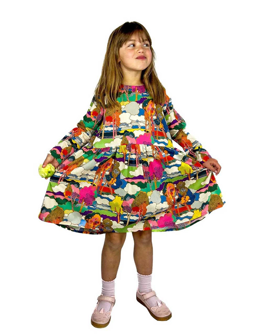 The May Dress Sewing Kit, Prospect Road Liberty Print (Ages 2-7)