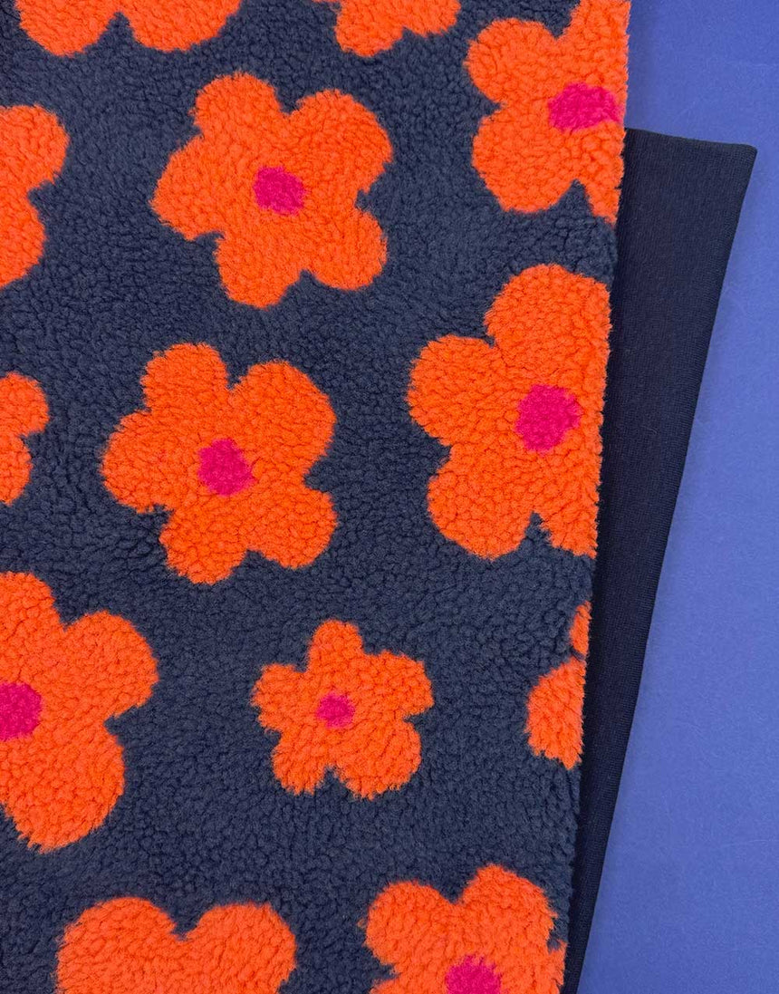 Aspen Kids Groovy Bloom Teddy Fleece Jumper Kit, Pattern Paper Scissors