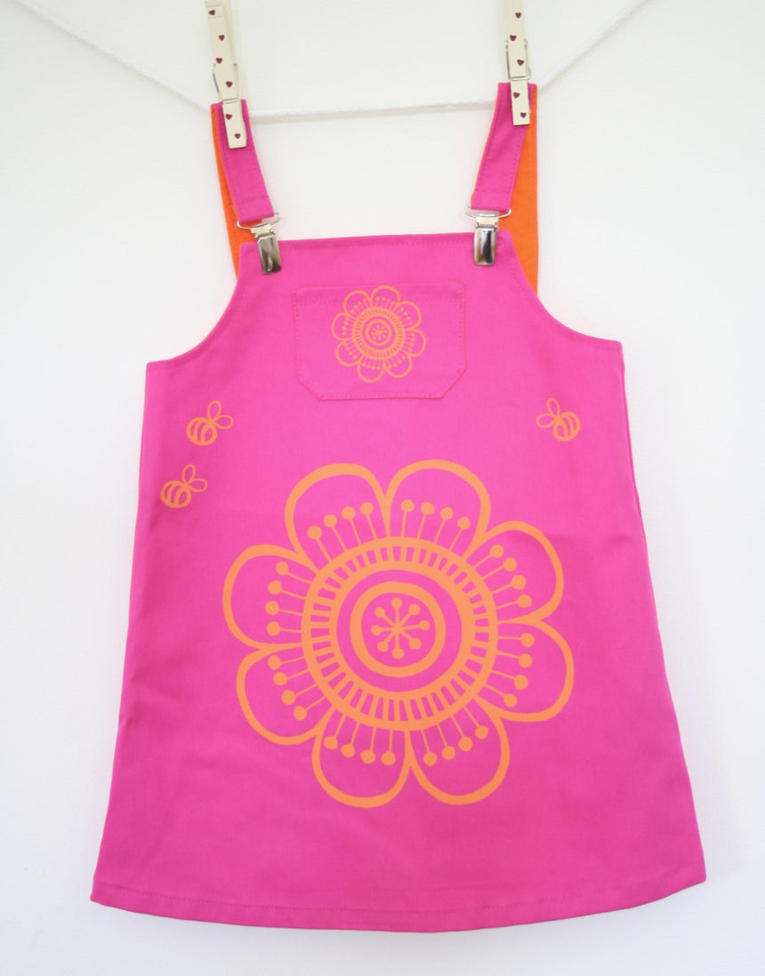 Orange Happy Bee Clothkits® Pinny Dress Children's Dressmaking Kit, Ages 1-2