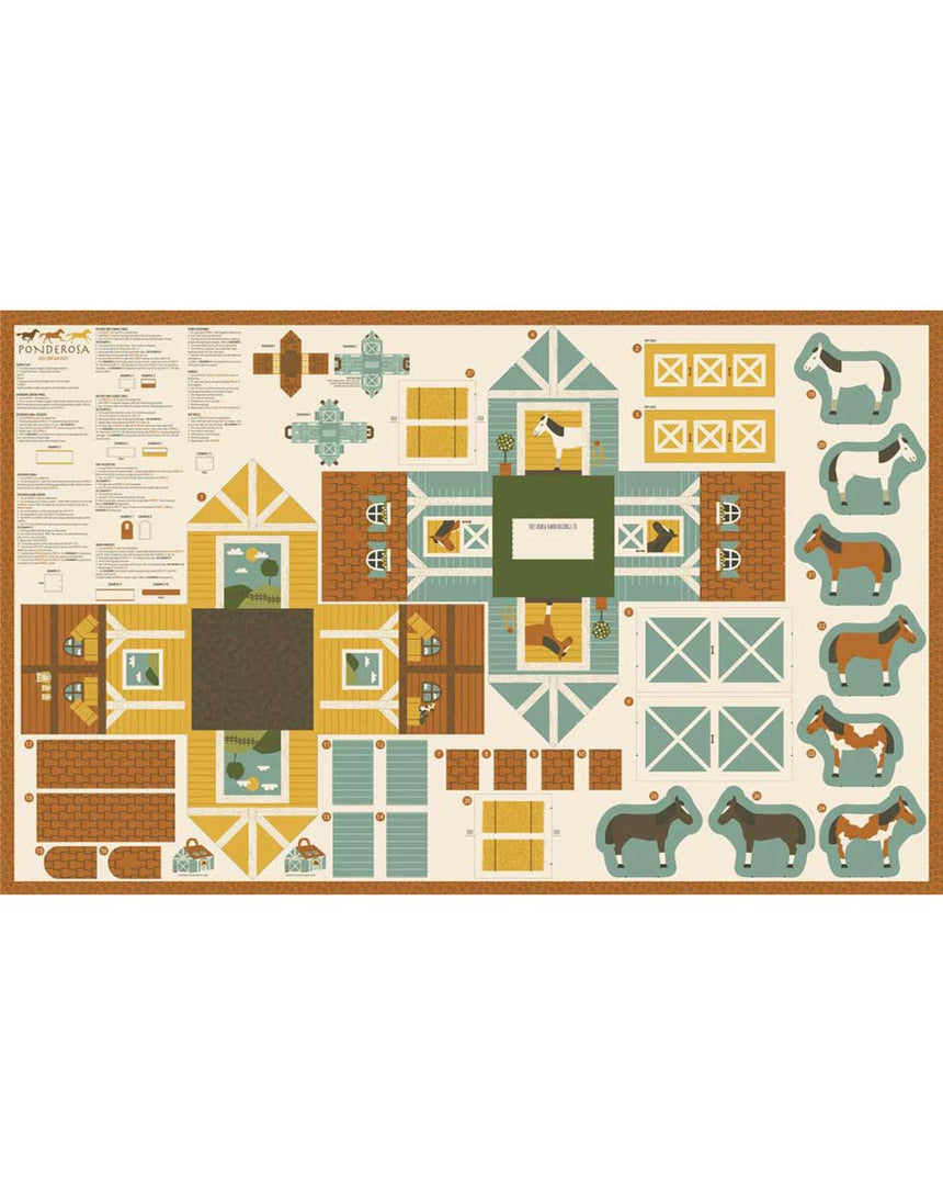Ponderosa Horse Stable Fabric Sewing Kit