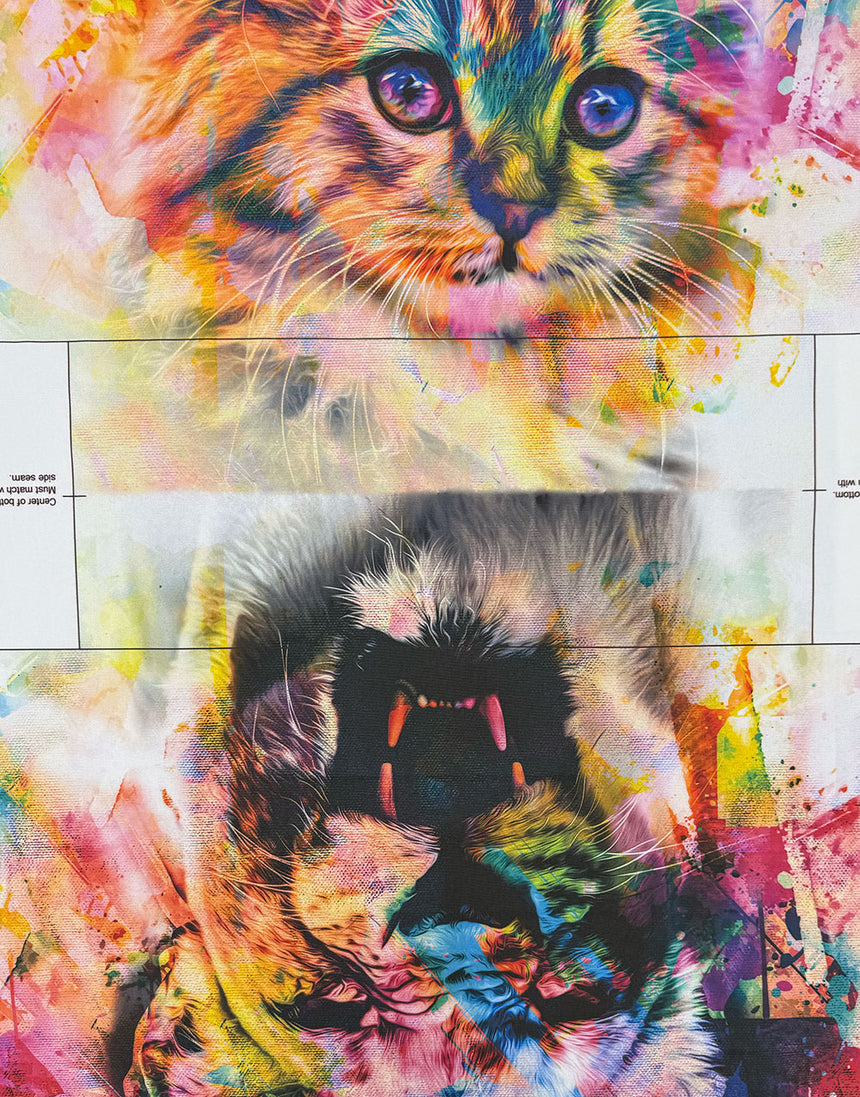Colourwash Cat Canvas Makers Bag Sewing Kit