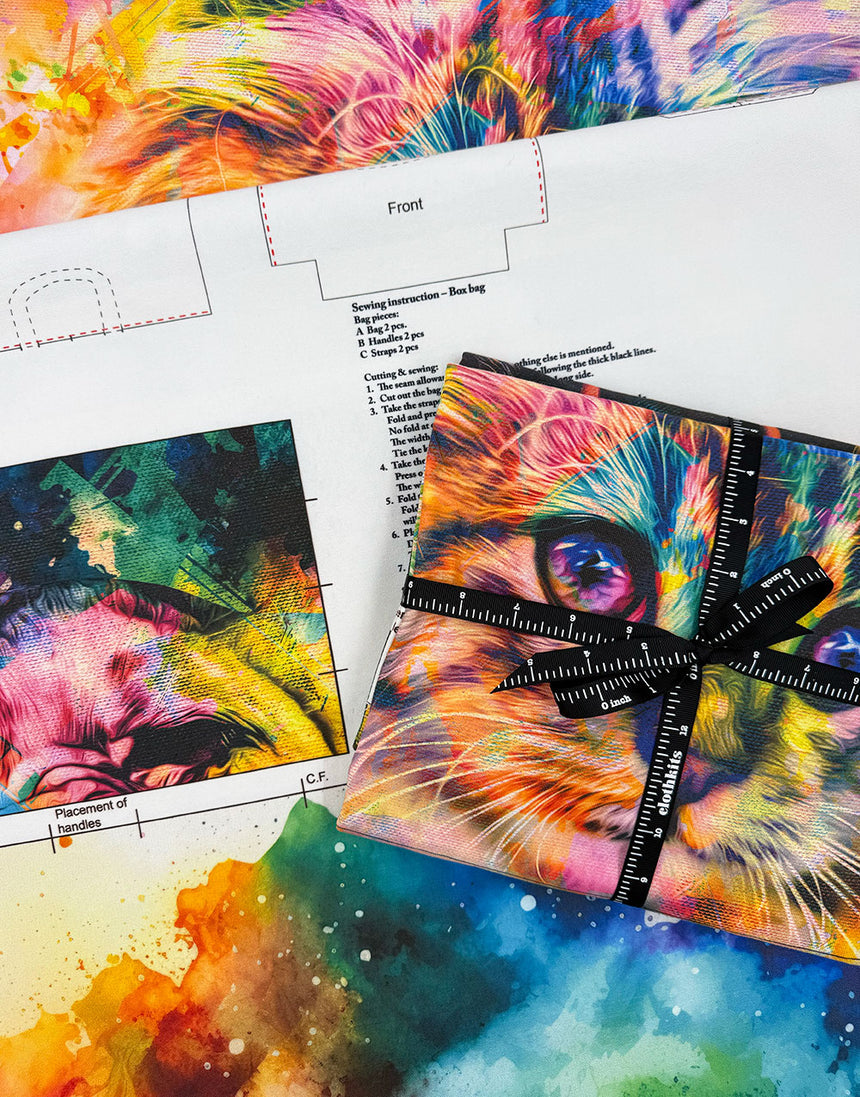 Colourwash Cat Canvas Makers Bag Sewing Kit