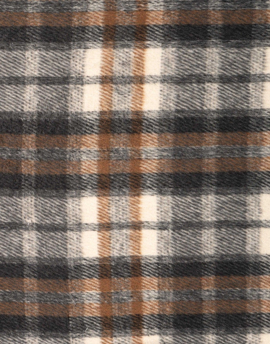 Keila Check Sand Wool-Blend Coating Fabric