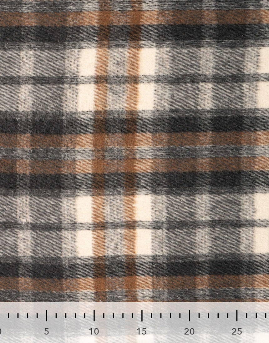 Keila Check Sand Wool-Blend Coating Fabric