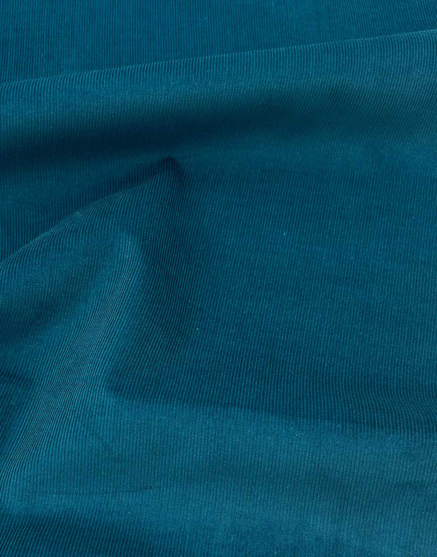 Petrol Cotton 21 Wale Cotton Needlecord Fabric