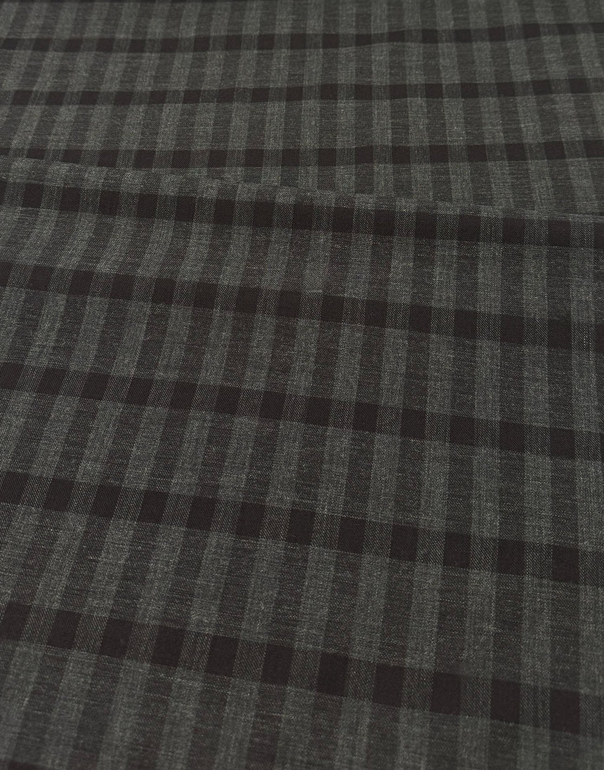 Cossato Cotton & Cashmere Check Fabric, Classic Grey