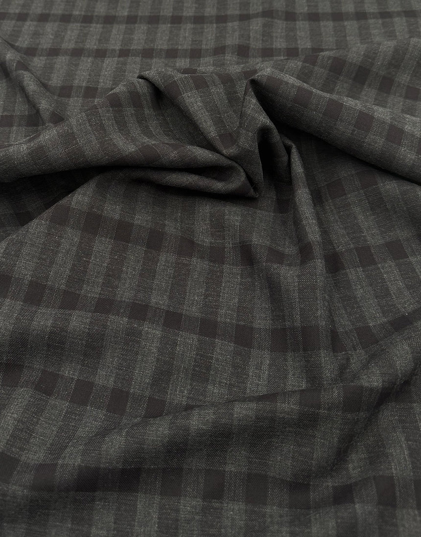 Cossato Cotton & Cashmere Check Fabric, Classic Grey