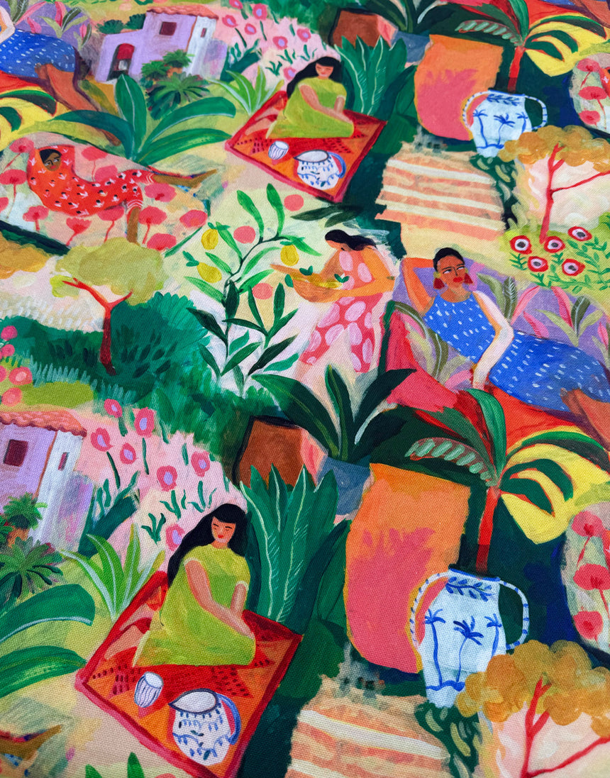 Tropical Garden Printed Cotton Canvas Fabric