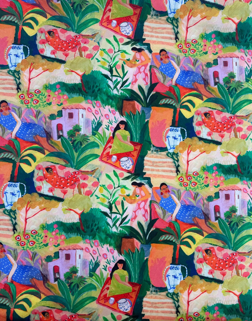 Tropical Garden Printed Cotton Canvas Fabric