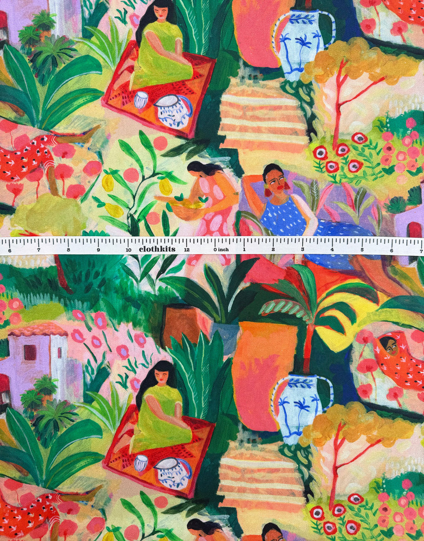 Tropical Garden Printed Cotton Canvas Fabric