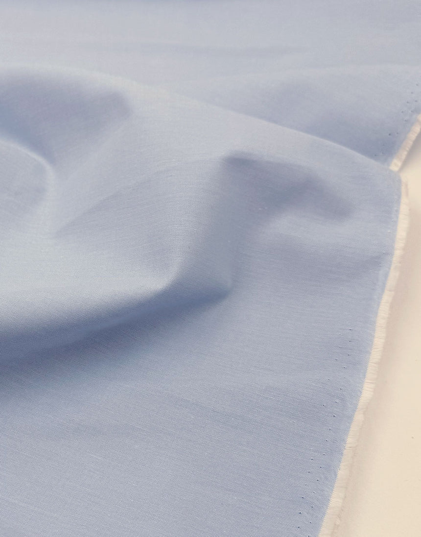 Pale Blue Yarn Dyed Cotton Chambray Fabric