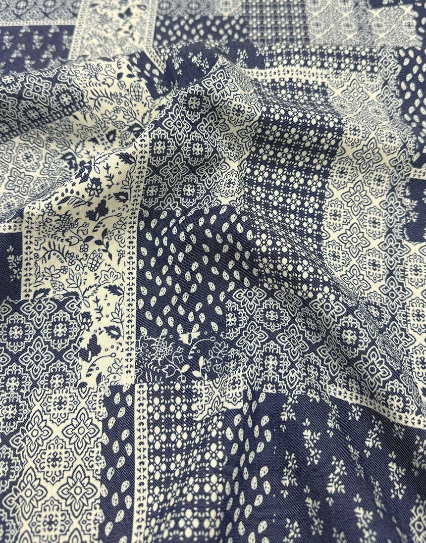 Patchwork Printed Chambray Fabric
