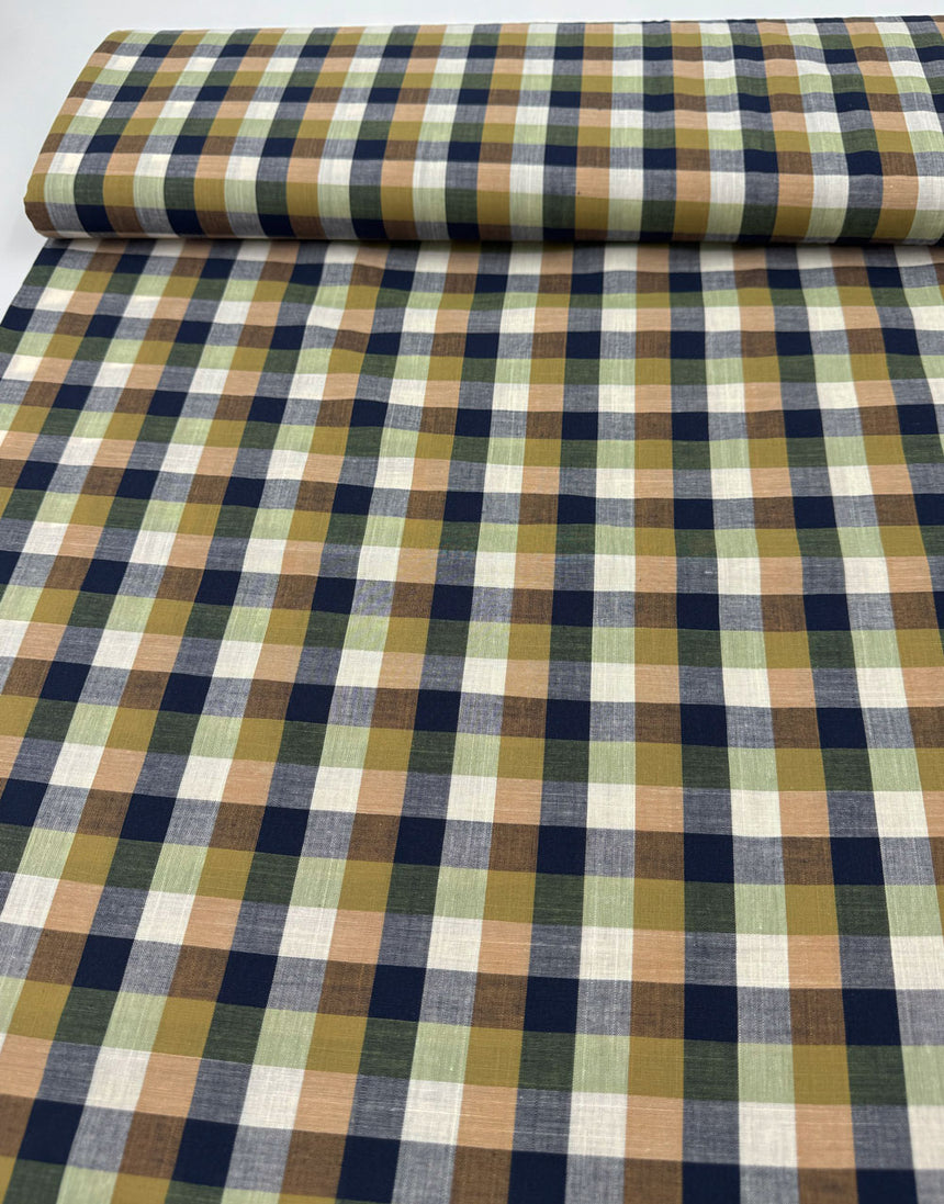 Harvest Field Yarn-Dyed Check Cotton Fabric
