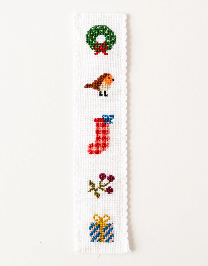 Christmas Cross Stitch Bookmark Kit, Cotton Clara