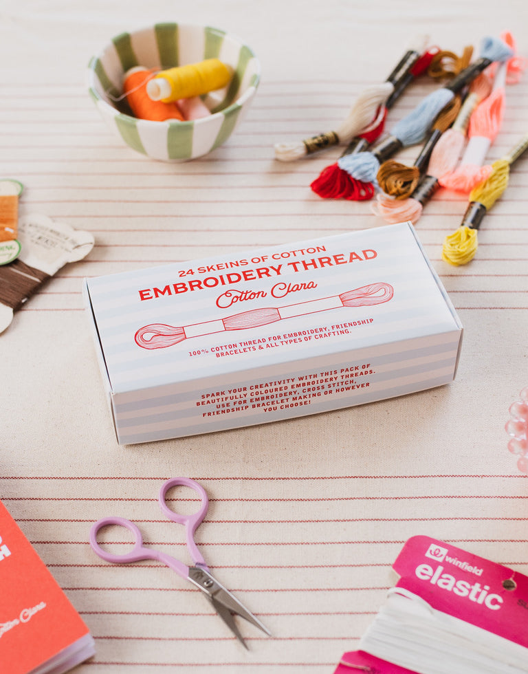 24 Cotton Embroidery Skeins Bumper Pack, Cotton Clara