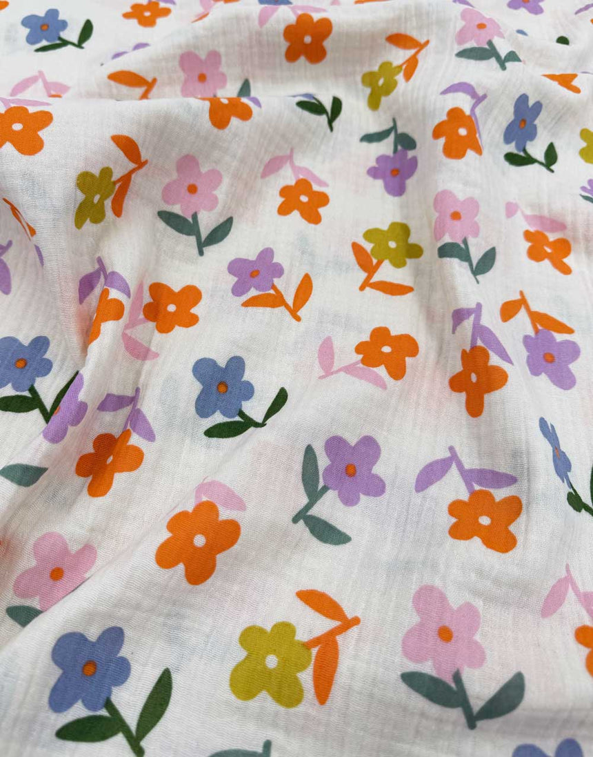 Cheerful Bloom Cotton Double Gauze Fabric