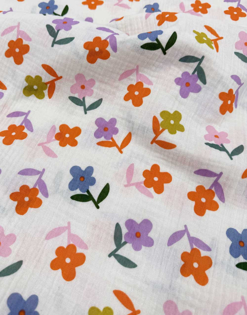 Cheerful Bloom Cotton Double Gauze Fabric
