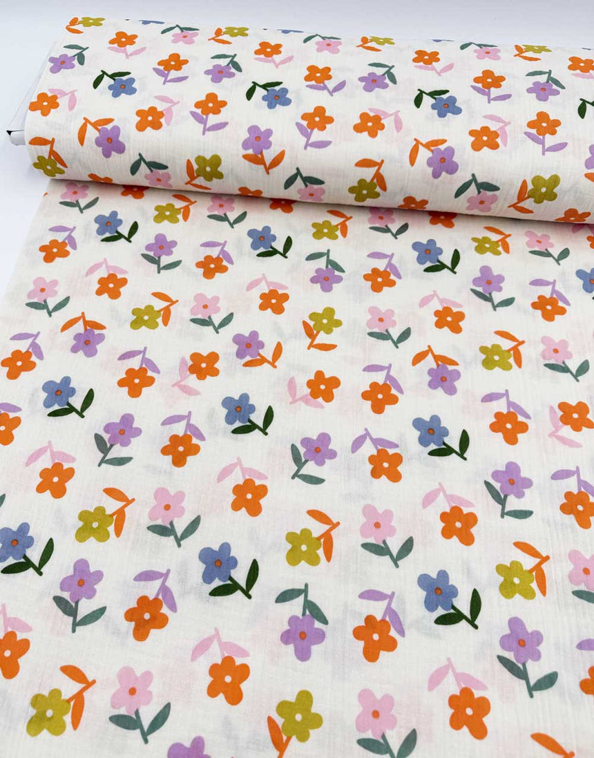 Cheerful Bloom Cotton Double Gauze Fabric