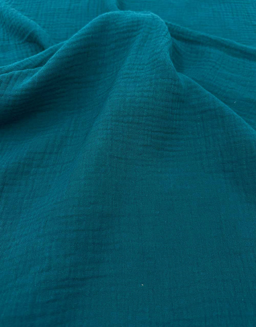 Teal Cotton Double Gauze Fabric