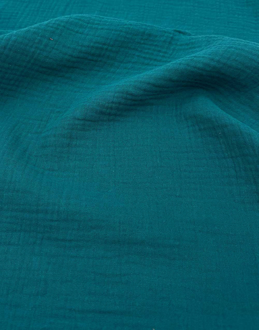 Teal Cotton Double Gauze Fabric
