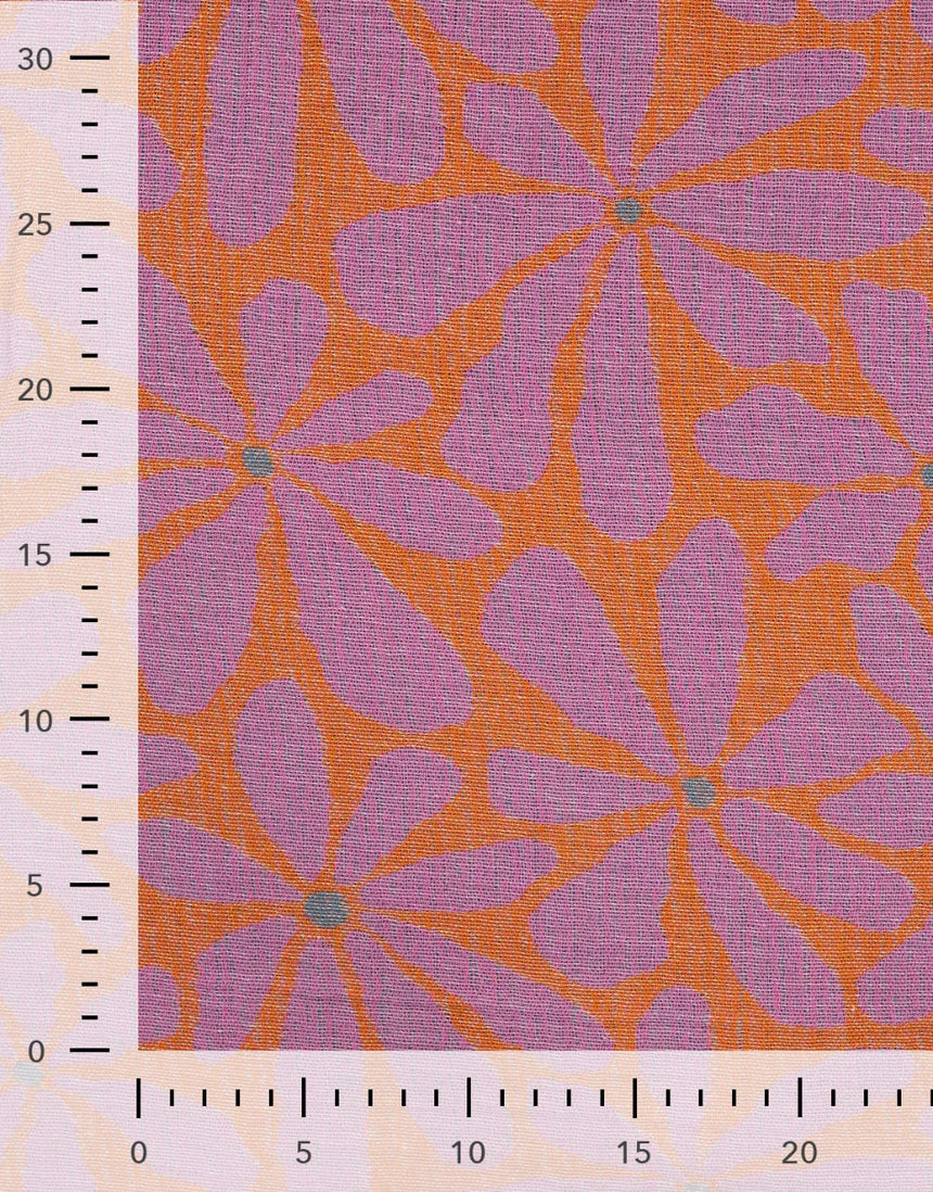 Tangerine Bloom Cotton Hammam Jacquard Reversible Fabric