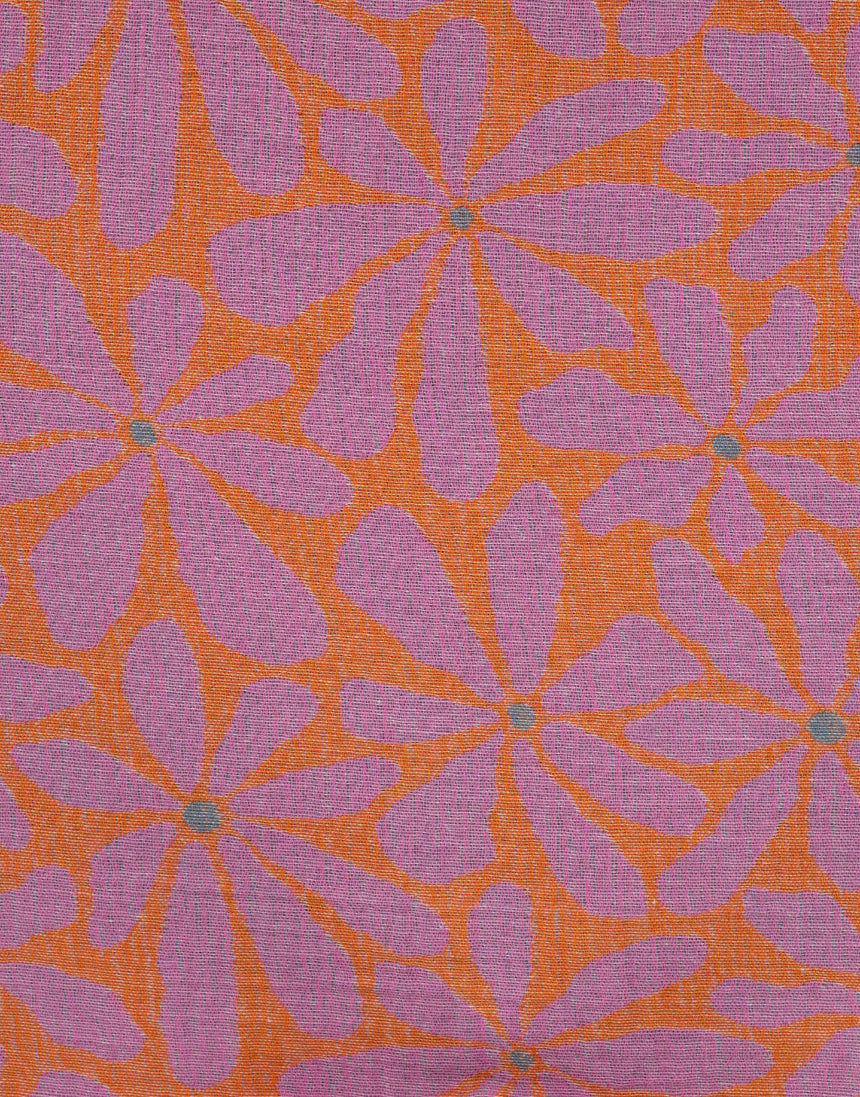 Tangerine Bloom Cotton Hammam Jacquard Reversible Fabric