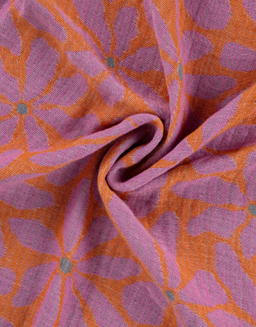 Tangerine Bloom Cotton Hammam Jacquard Reversible Fabric