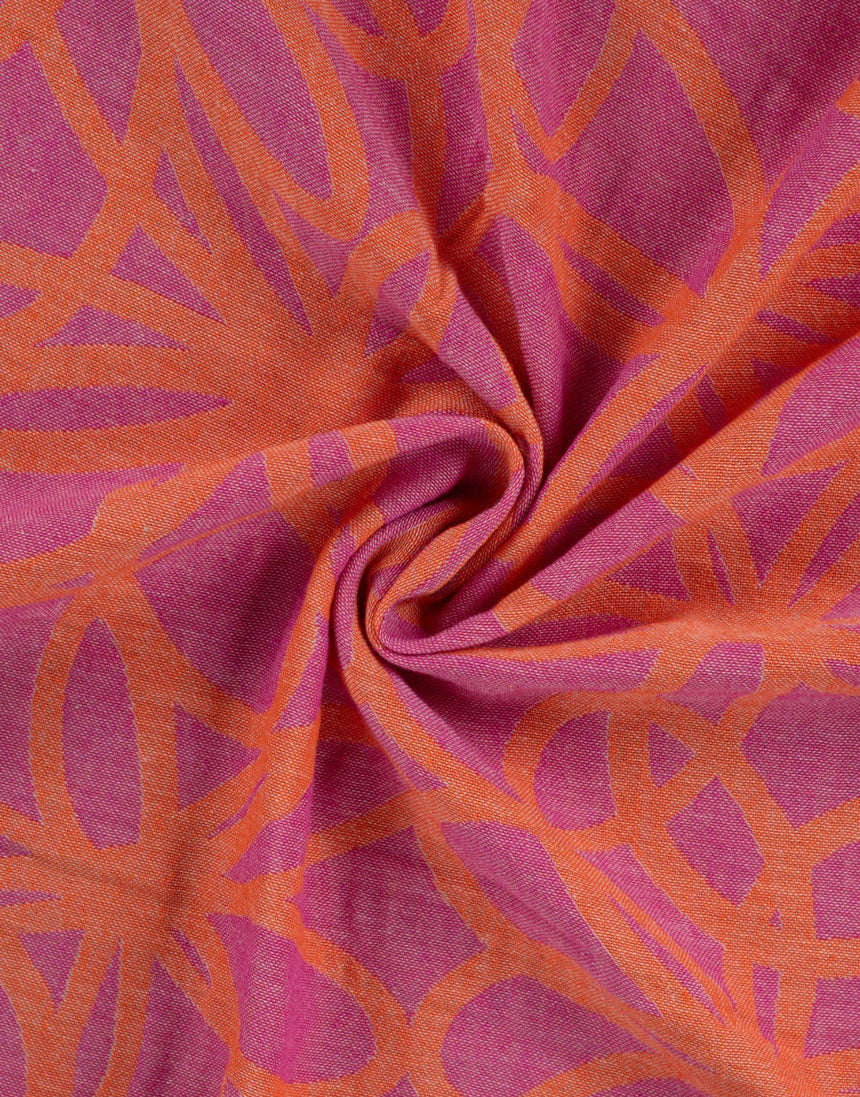 Sunset Flower Scribble Cotton Hammam Jacquard Reversible Fabric