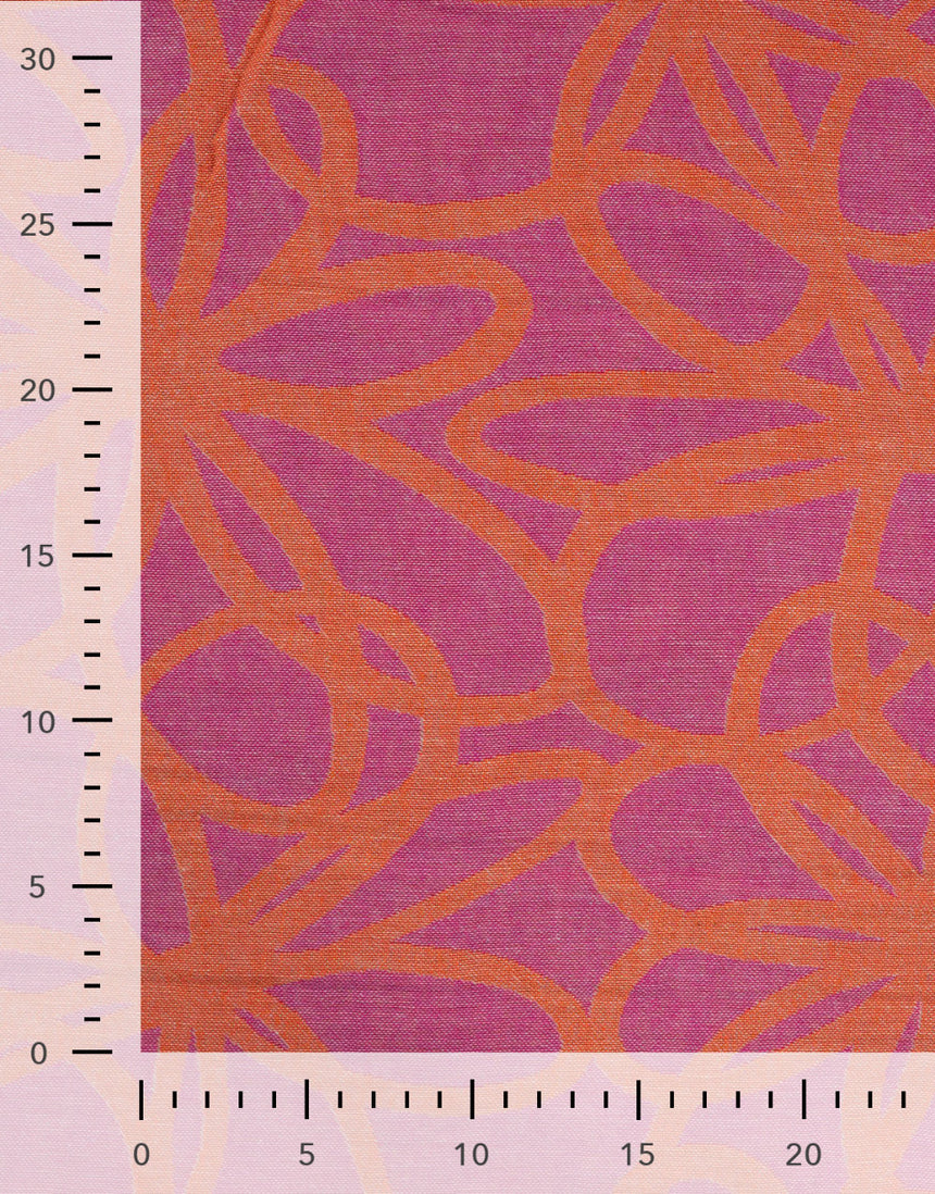 Sunset Flower Scribble Cotton Hammam Jacquard Reversible Fabric