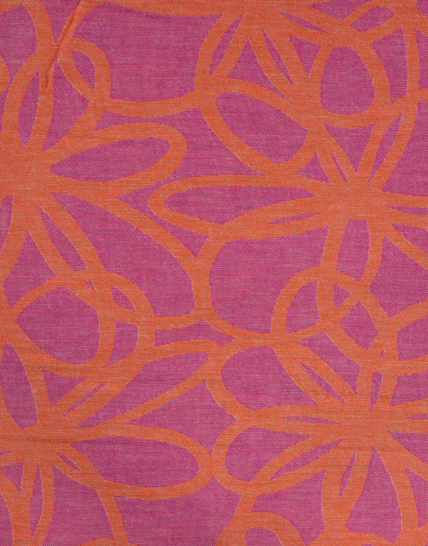 Sunset Flower Scribble Cotton Hammam Jacquard Reversible Fabric
