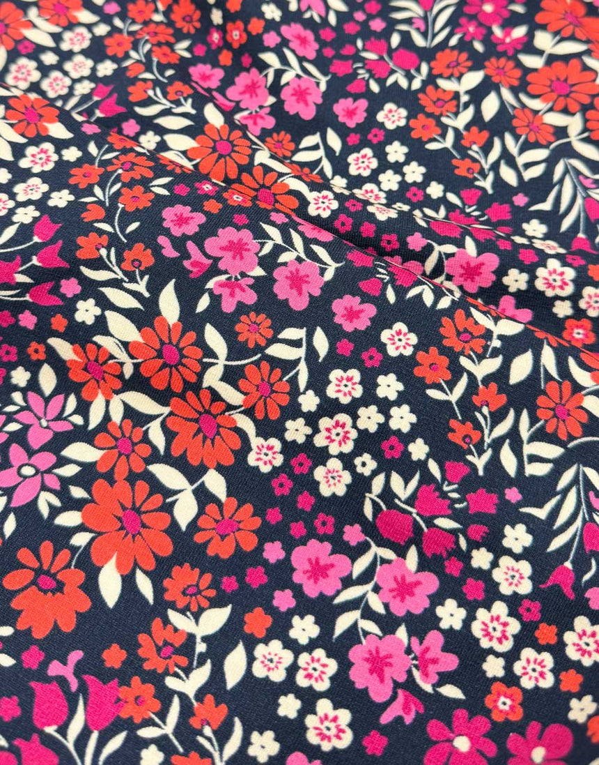 Wildberry Ditsy Cotton Jersey Fabric
