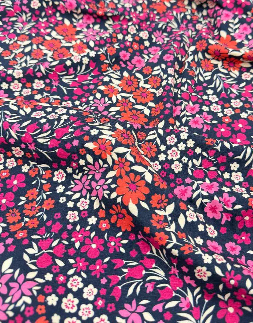 Wildberry Ditsy Cotton Jersey Fabric