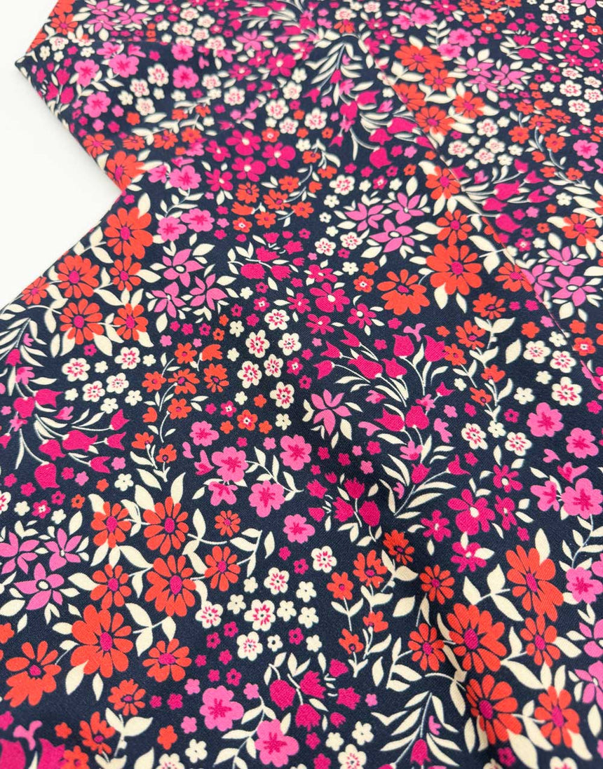 Wildberry Ditsy Cotton Jersey Fabric