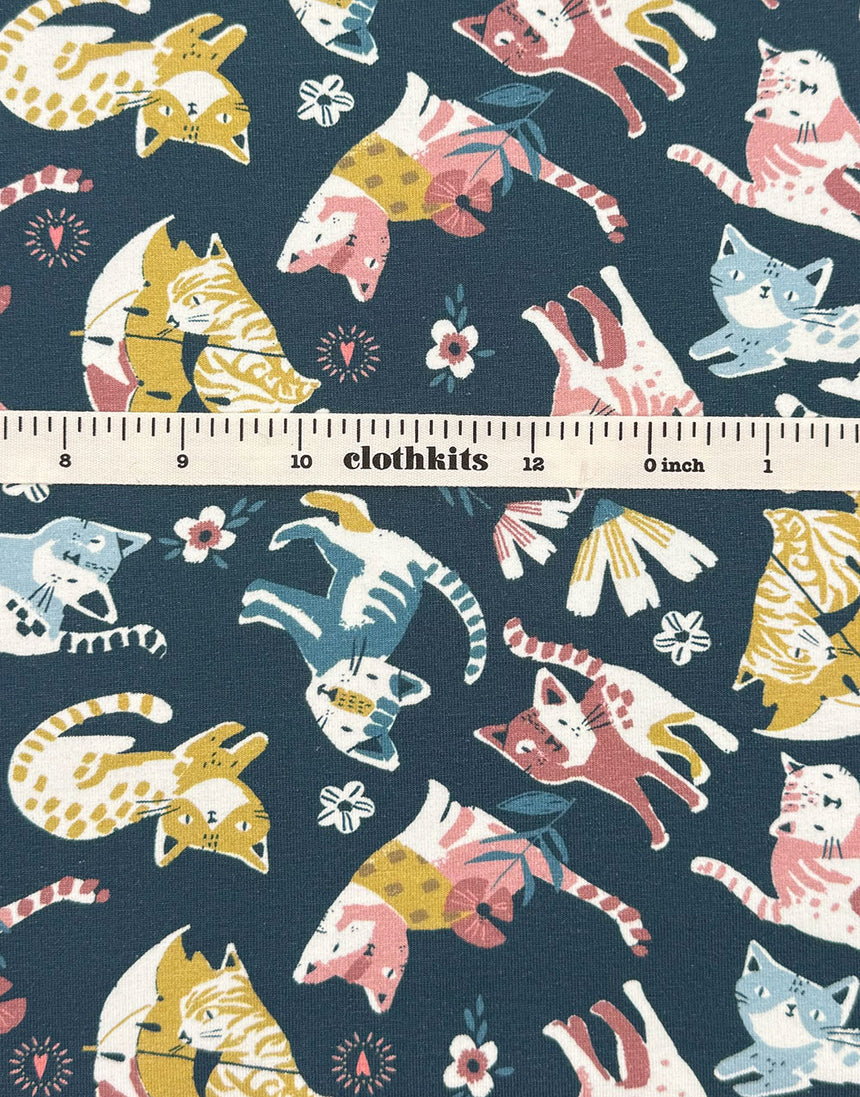 Whisker Parade Cotton Jersey Fabric