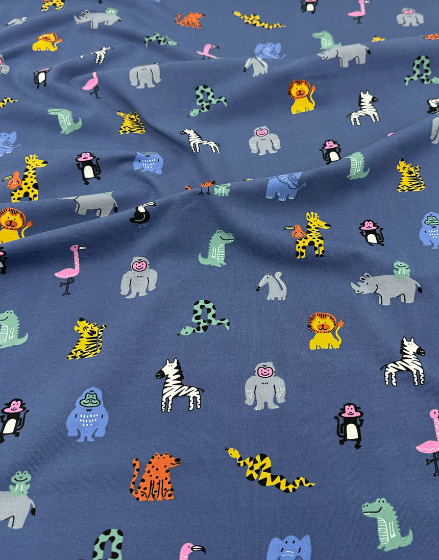 Safari Friends Cotton Jersey Fabric