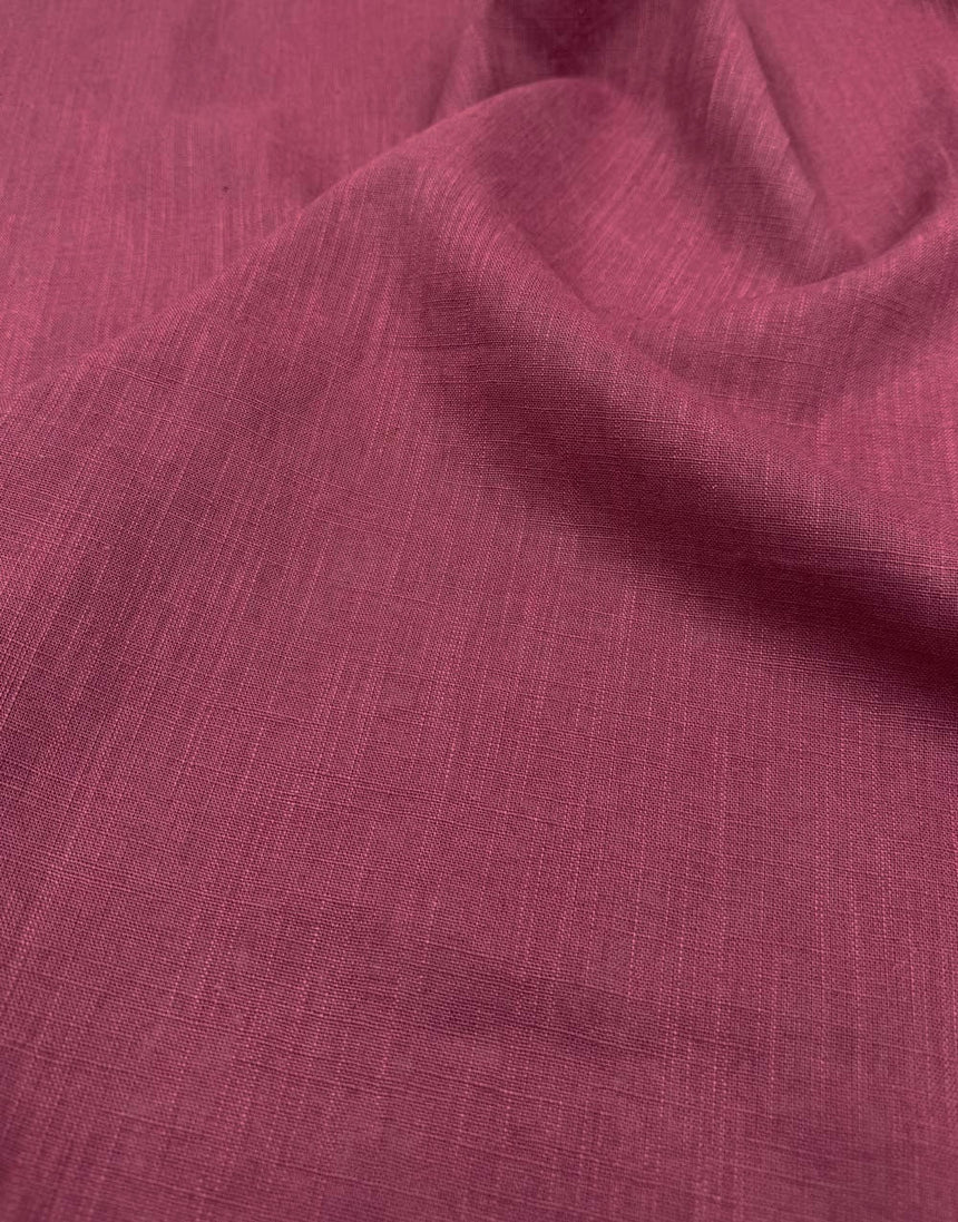 Remnant 1.25m - Dark Blush Washed Linen Cotton Fabric